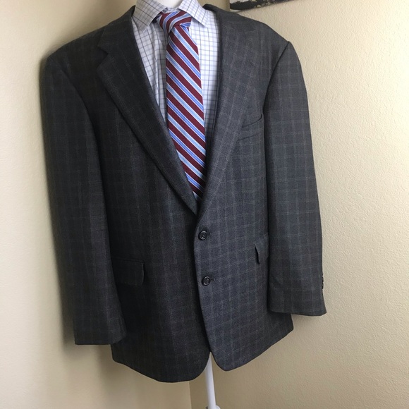 Lands' End Suits & Blazers Lands End 0 Wool Gray Plaid Jacket 44r